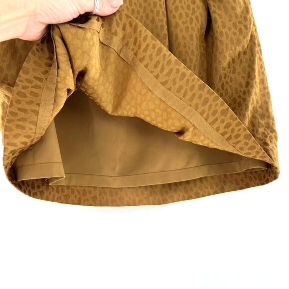Ann Taylor Animal Print Skirt Womens 4 Gold Mob Wife Modern Classic Work Brunch - Picture 7 of 7